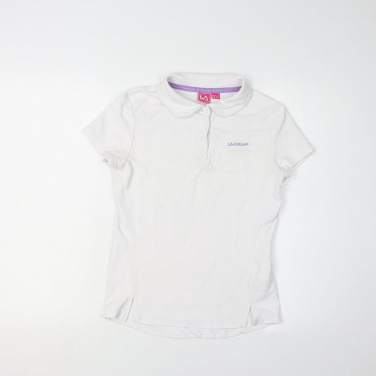 LA Gear Women's White Polo Shirt Size 8
