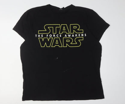 Star Wars Men's Black XL T-Shirt with Logo Print