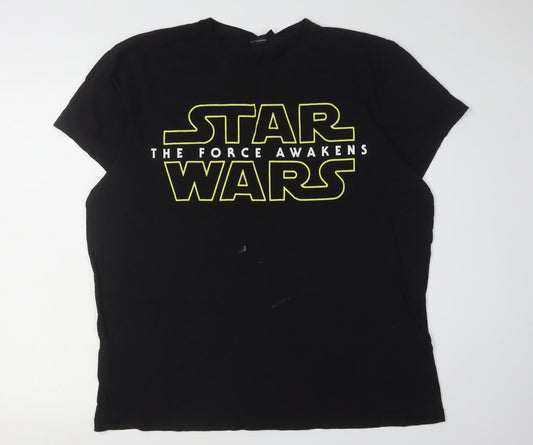 Star Wars Men's Black XL T-Shirt with Logo Print