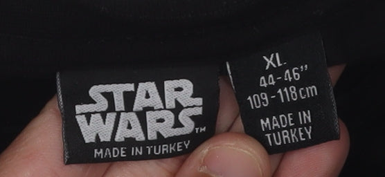 Star Wars Men's Black XL T-Shirt with Logo Print