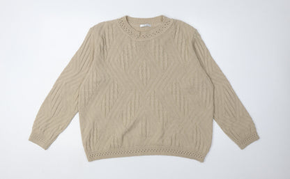 Womens UK Size 14-16 Berketex Beige Pullover Jumper