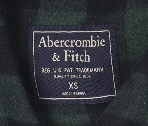 Abercrombie & Fitch Women's Green Check Button-Up Shirt XS