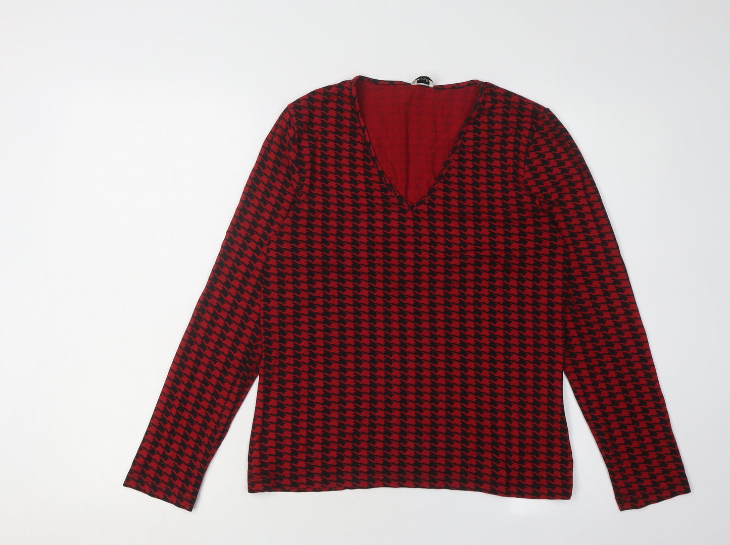 Womens UK Size M Viyella Red Basic Blouse