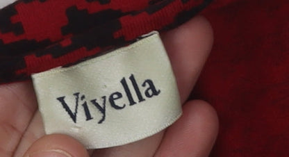 Womens UK Size M Viyella Red Basic Blouse
