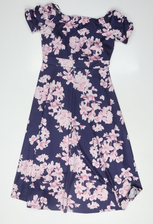 Quiz Women's Multicoloured Floral A-Line Dress