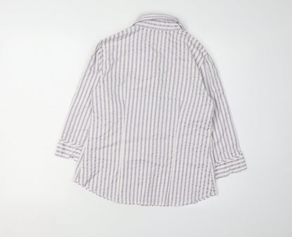 Jessica Women's Multicoloured Striped Button-Up Shirt Size 10