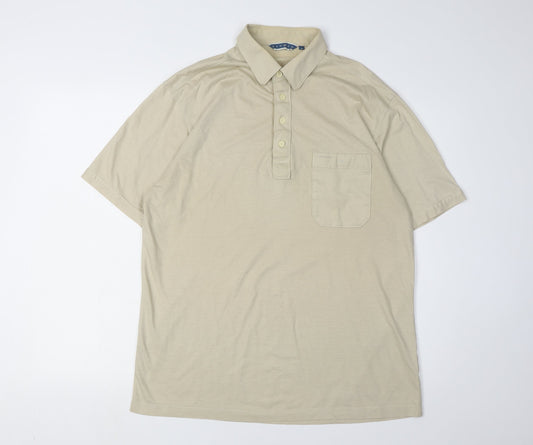 Sangan Men's Beige Polo Shirt in Large Size