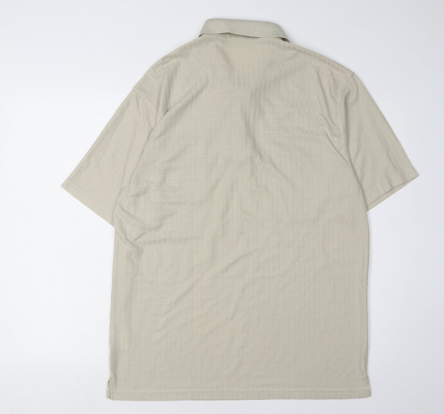 j.j.willis Men's Beige Striped Polo Shirt - Size L