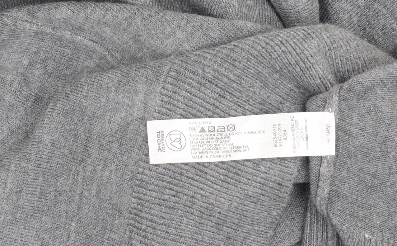 Thomas Nash Grey Men's V-Neck Pullover, Size M, Regular Fit