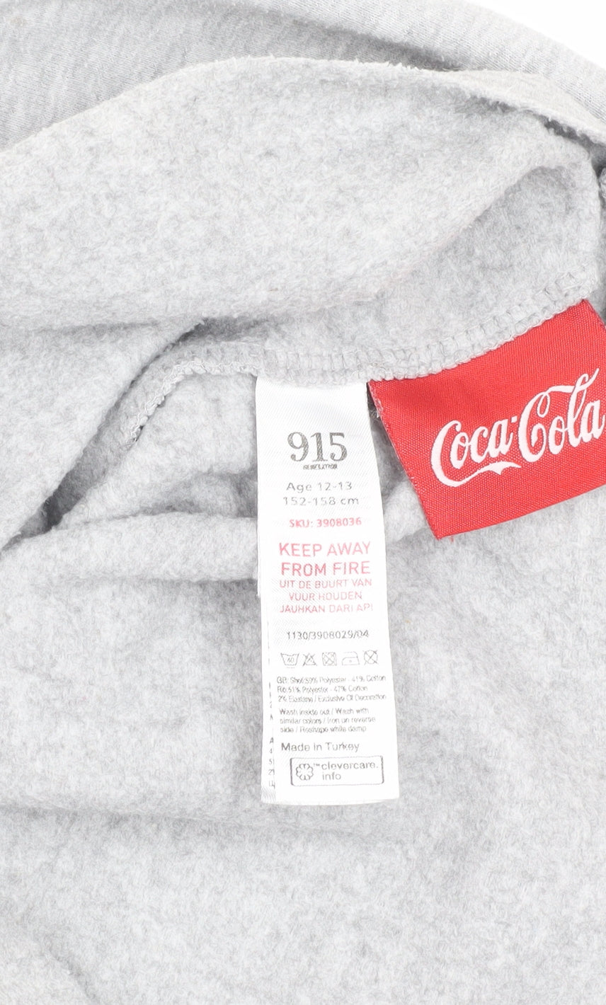 New Look Girls Grey Coca-Cola Hoodie 12-13 Years Pullover