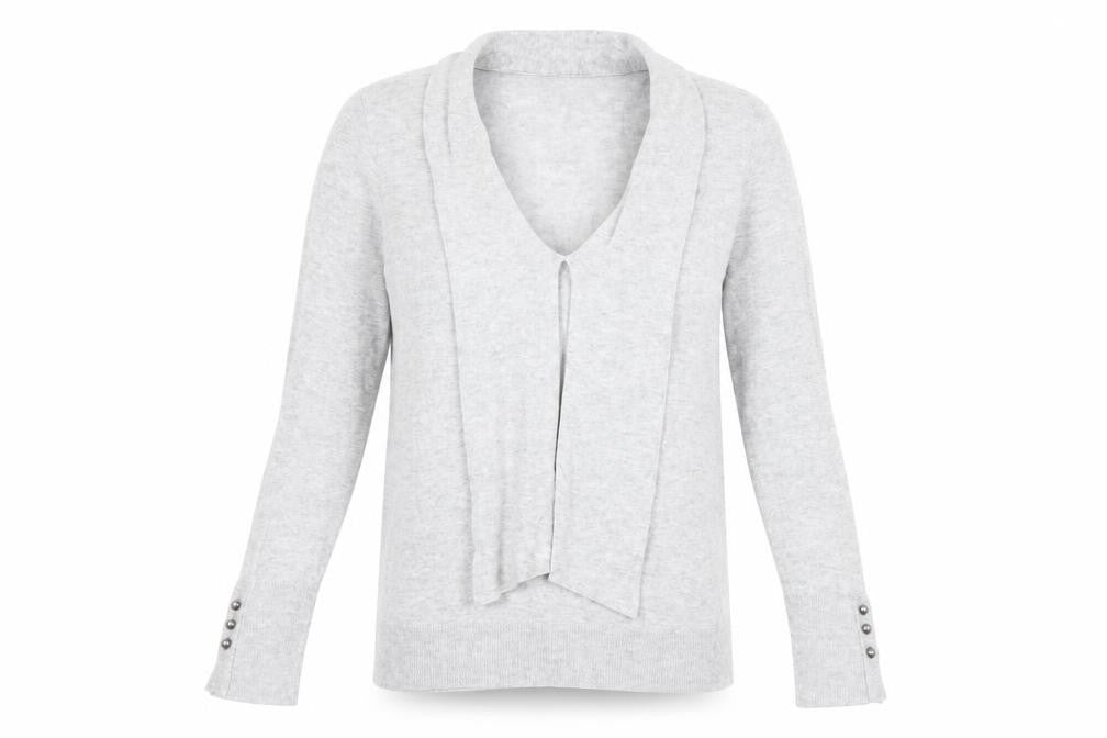 Womens UK Size 8 Laura Ashley Grey Cardigan Jumper