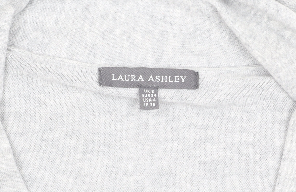 Womens UK Size 8 Laura Ashley Grey Cardigan Jumper