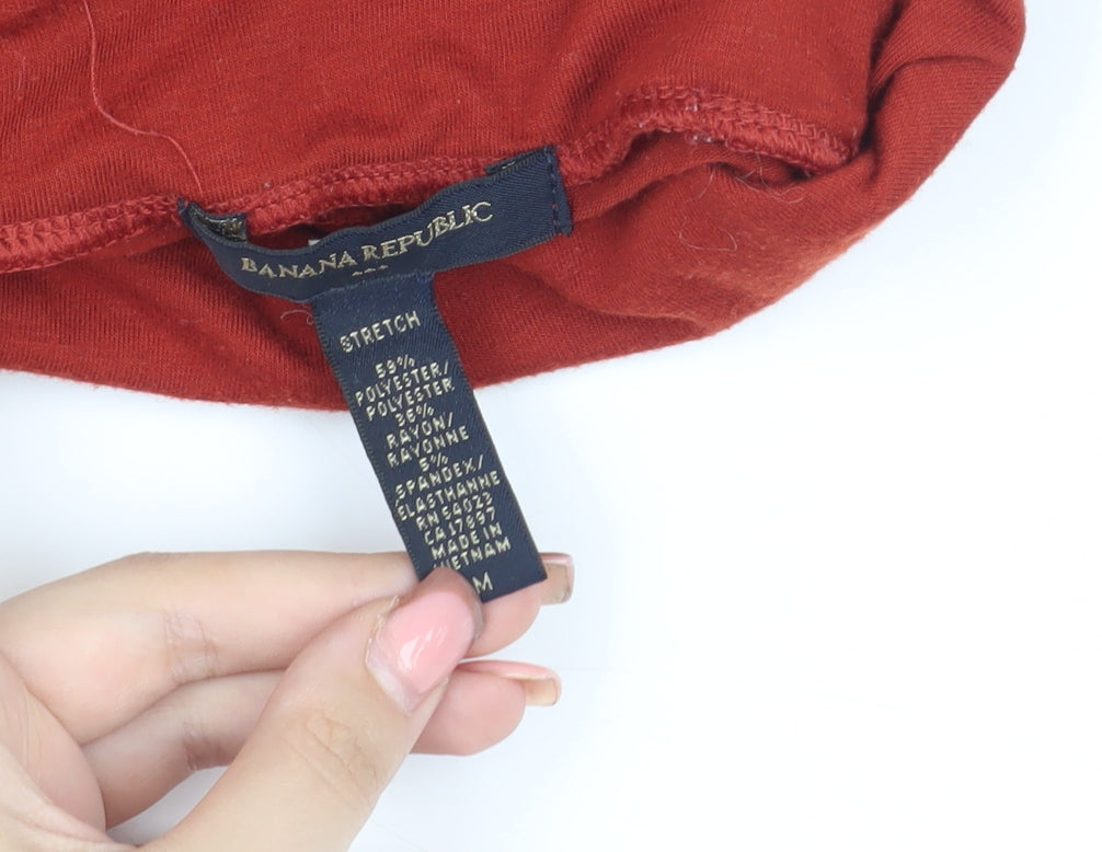 Banana Republic Women's Red Cowl Neck T-Shirt, M