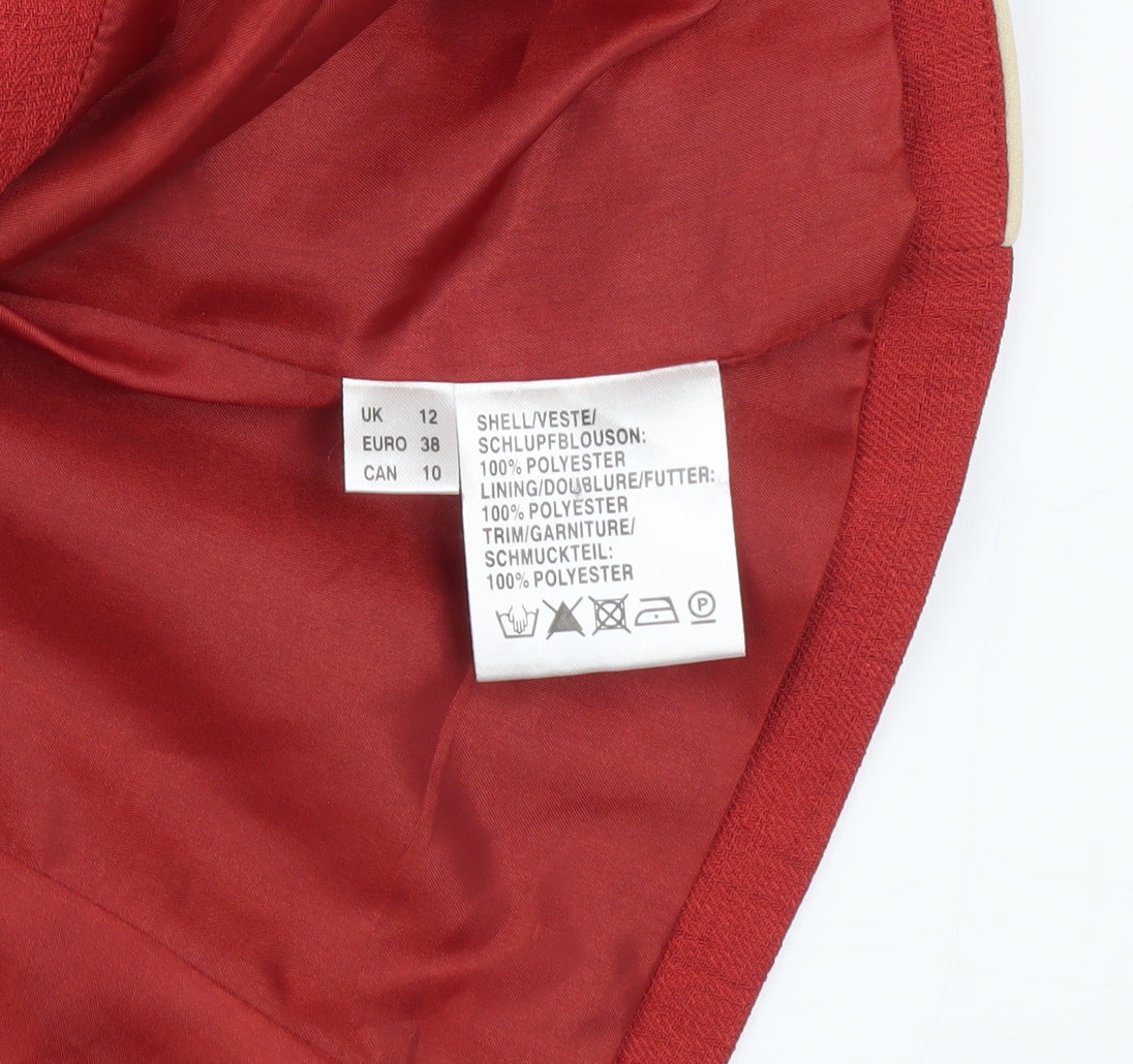 Jacques Vert Women's Red Blazer Size 12