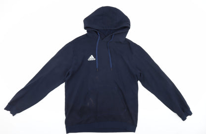 Unisex Adults UK Size M adidas Blue Pullover Hoodie