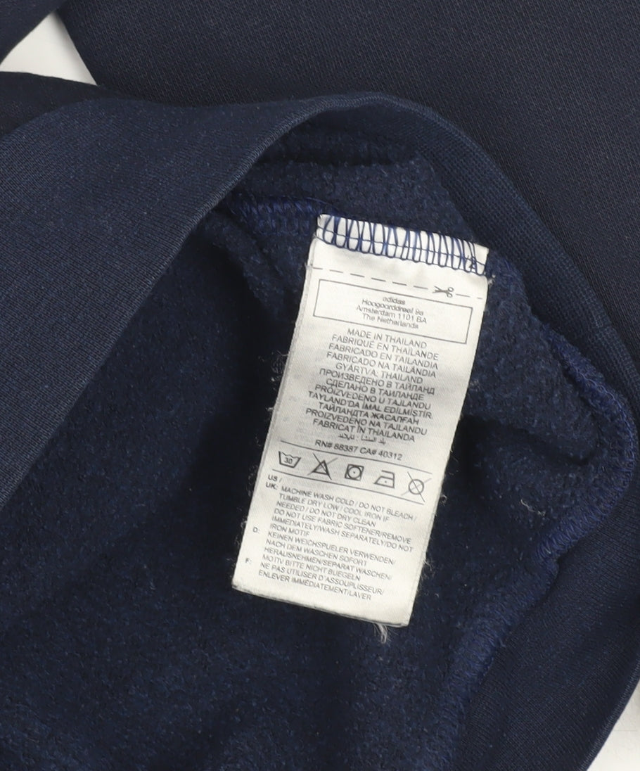 Unisex Adults UK Size M adidas Blue Pullover Hoodie
