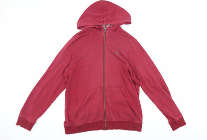 Adidas Men's Red Full Zip Hooded Jacket L
