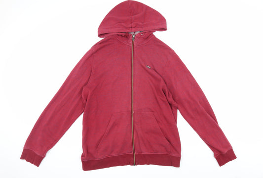Adidas Men's Red Full Zip Hooded Jacket L