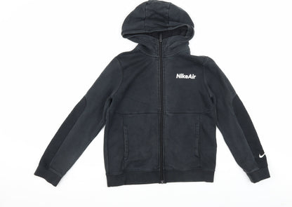 Nike Boys Black Hooded Basic Jacket Size L - Perfect for Autumn