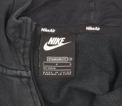 Nike Boys Black Hooded Basic Jacket Size L - Perfect for Autumn