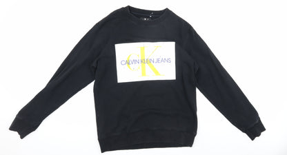 Mens UK Size M Calvin Klein Jeans Black Pullover Sweatshirt