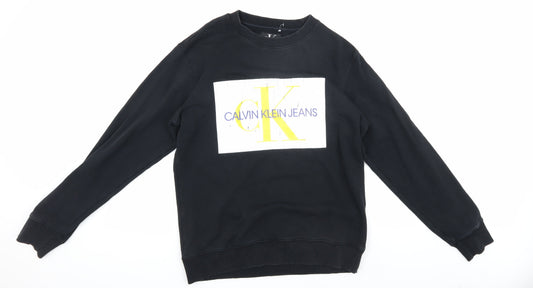 Mens UK Size M Calvin Klein Jeans Black Pullover Sweatshirt