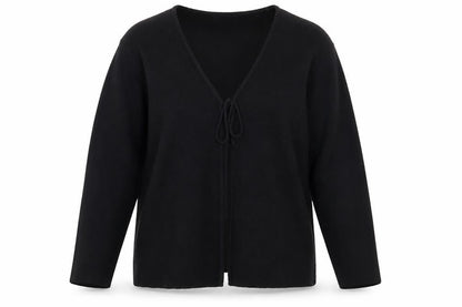 Elements Women's Black V-Neck Cardigan Size 18