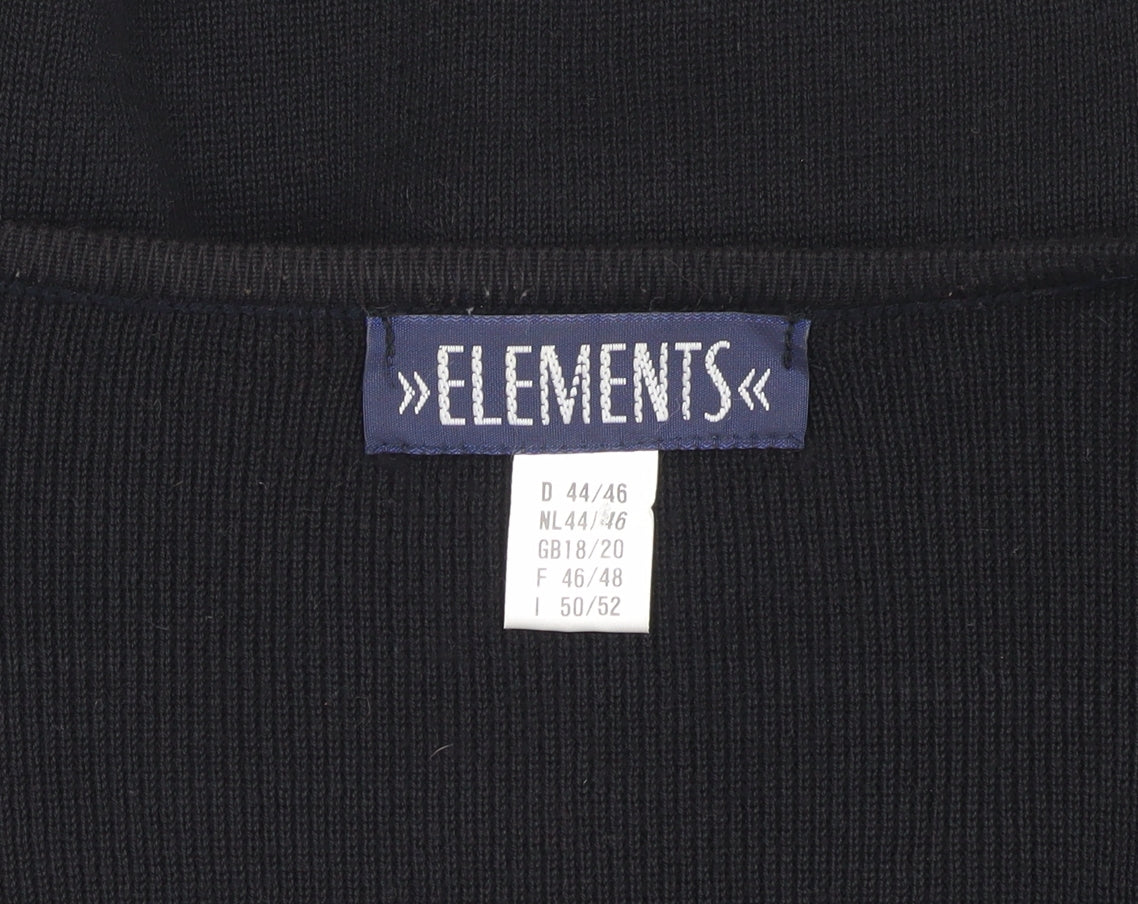 Elements Women's Black V-Neck Cardigan Size 18