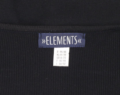 Elements Women's Black V-Neck Cardigan Size 18
