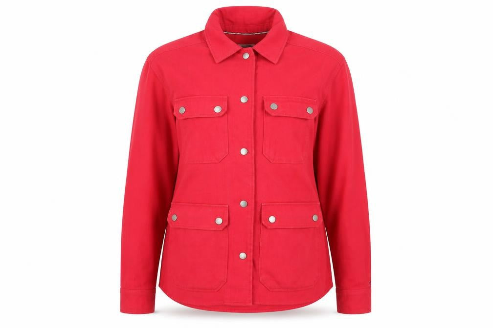 Tommy Jeans Women's Red Cotton Jacket, Size S, Stylish Casual