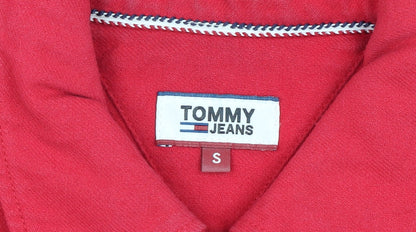 Tommy Jeans Women's Red Cotton Jacket, Size S, Stylish Casual