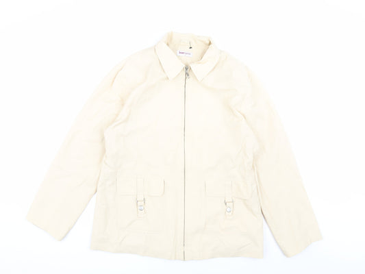 Womens UK Size M Bonmarché Beige Basic Jacket