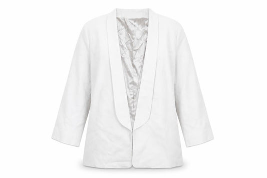 Front view of French Connection Women's Ivory Blazer, size 16, Regular Lined