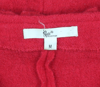 Klass Women's Red Wool Jacket - Medium, Collared Style