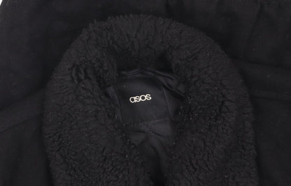 ASOS Unisex Black Wool Bomber Jacket, Size S, Full Zip