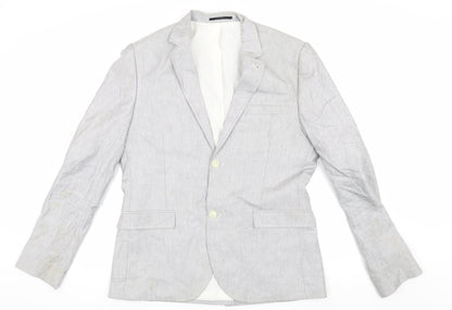 Mens UK Size 40 Topman Regular Grey Suit Jacket