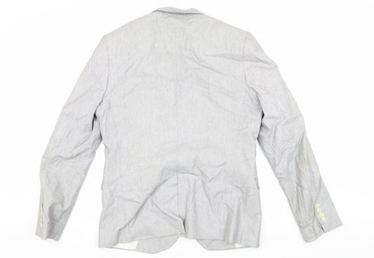 Mens UK Size 40 Topman Regular Grey Suit Jacket