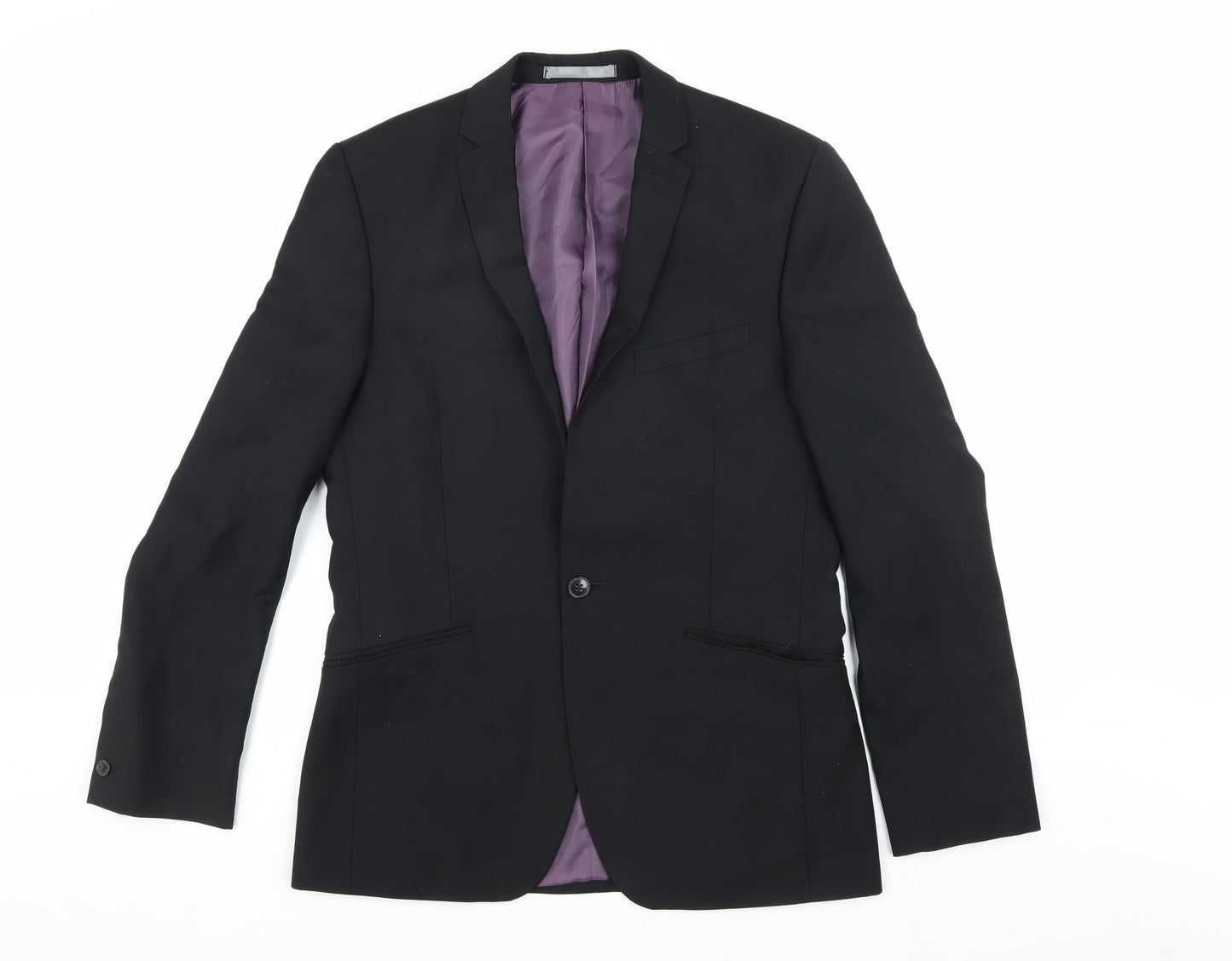 Mens UK Size 38 Red Herring Regular Black Suit Jacket