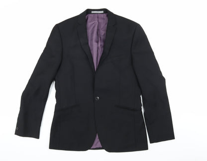 Mens UK Size 38 Red Herring Regular Black Suit Jacket