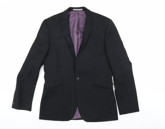 Mens UK Size 38 Red Herring Regular Black Suit Jacket