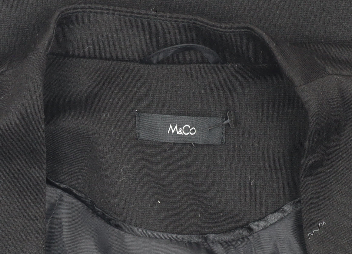 M&Co Women's Black Blazer Size 10 Regular Fit