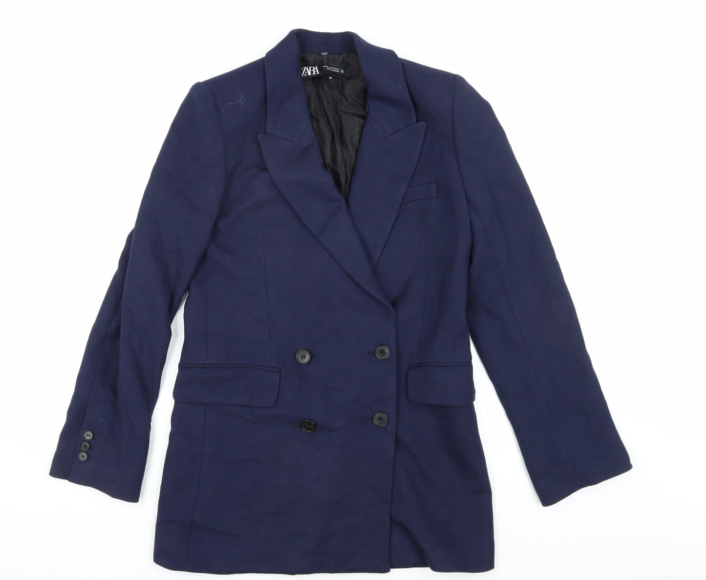 ZARA Women's Blue XS Double-Breasted Blazer