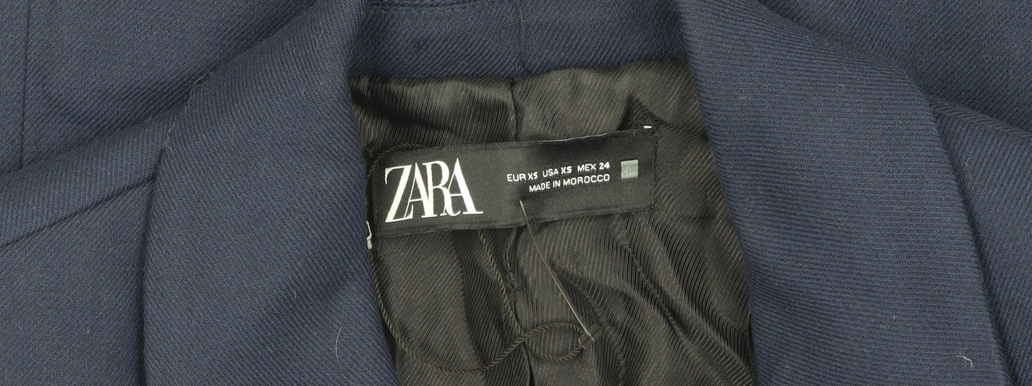 ZARA Women's Blue XS Double-Breasted Blazer