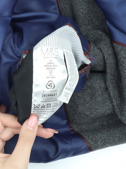 Mens UK Size 42 Marks and Spencer Regular Grey Suit Jacket