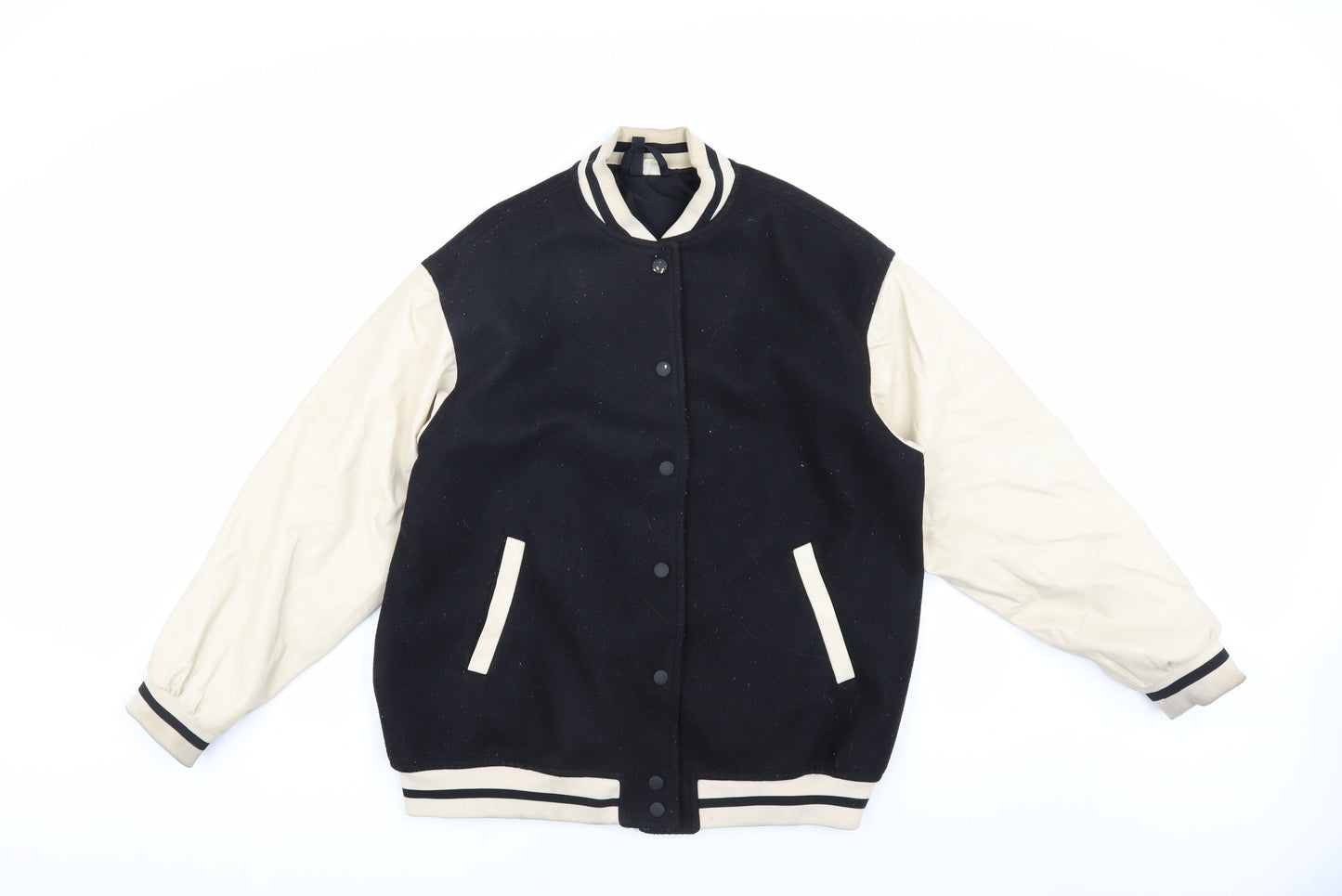Womens UK Size S H&M Black Varsity Jacket