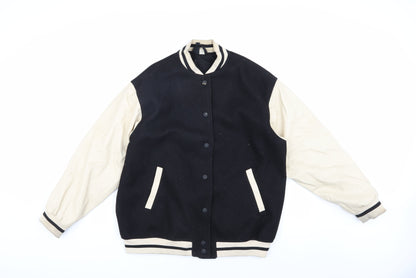 Womens UK Size S H&M Black Varsity Jacket