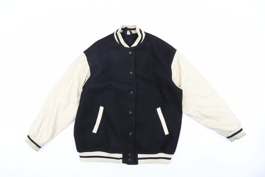 Womens UK Size S H&M Black Varsity Jacket