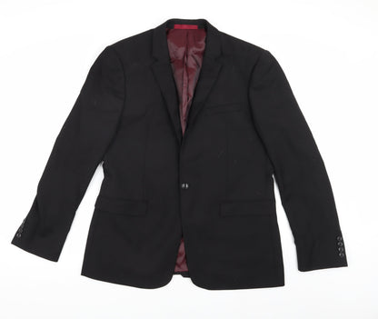 Mens UK Size 44 Topman Regular Black Suit Jacket