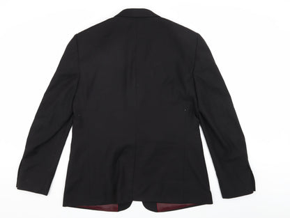Mens UK Size 44 Topman Regular Black Suit Jacket