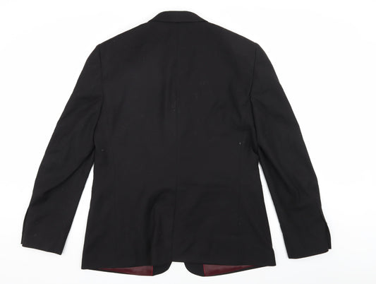 Mens UK Size 44 Topman Regular Black Suit Jacket